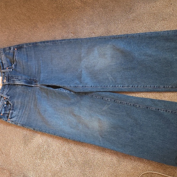 MOTHER Superior Blue Flare WIDE leg  Jeans Womens 27 Ditcher Roller Zip Skimp - Picture 3 of 16